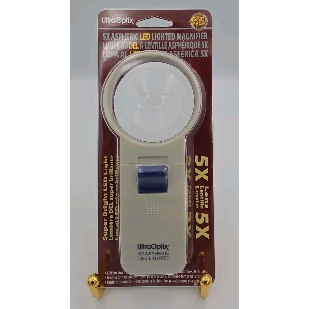 5X Aspheric LED Lighted Magnifier For Coin Stamps Collector Reading Aid